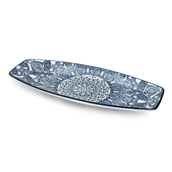 Che Brucia 14"Boat Shape Plate Arabesque/d03-022