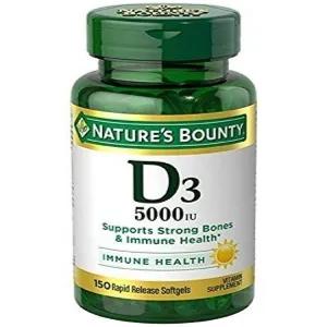 Natures Bounty D3 5000 iu 150 Softgels