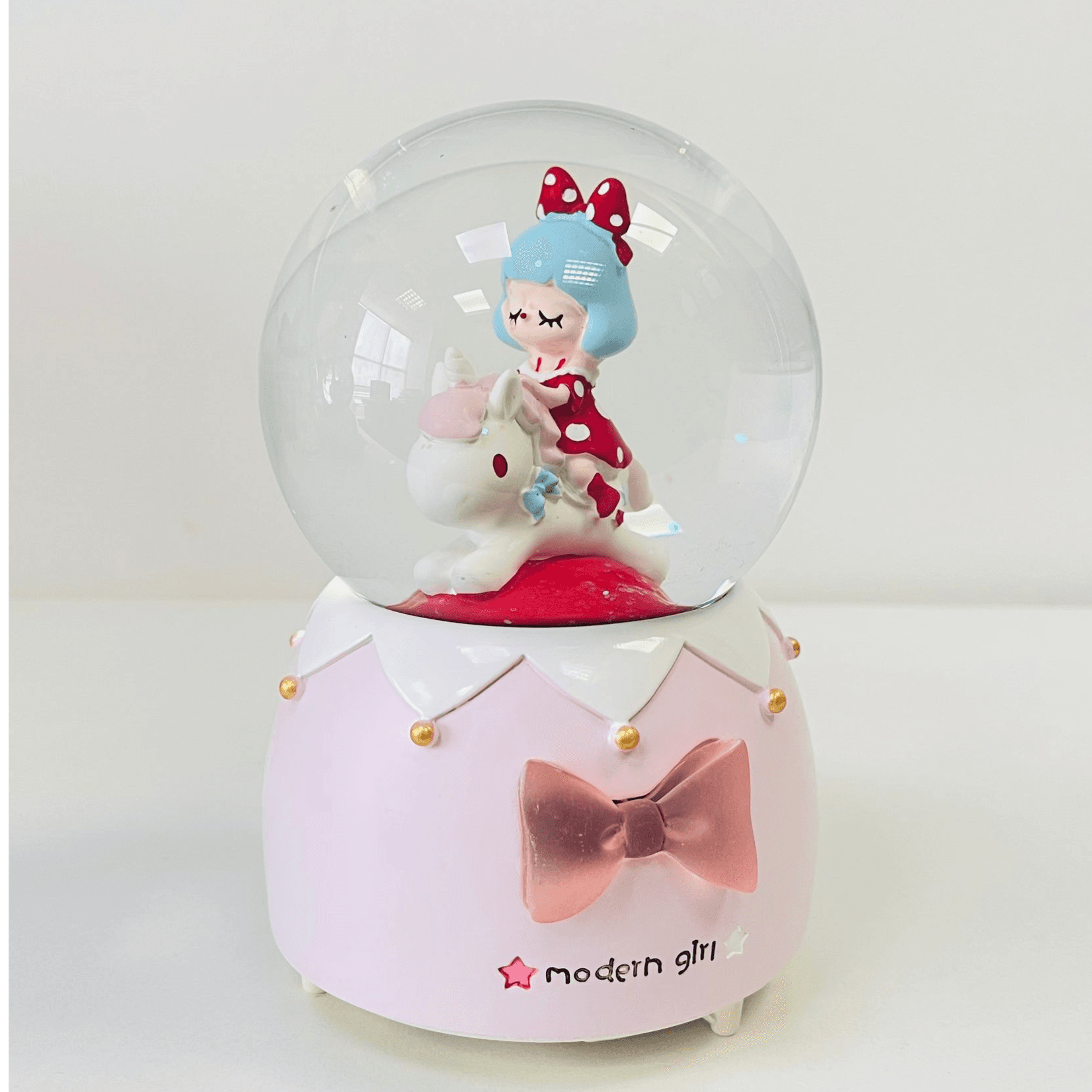 Modern Girl With Unicorn Red Crystal Ball