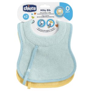 Chicco Milky Bib 2 Pcs Blue And Yellow