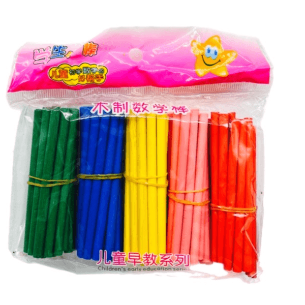 100pcs 8cm Small Mixed Colour Wooden Stick Simple Multi Purpose Maths Educational Toy For Pre School Student - 12179