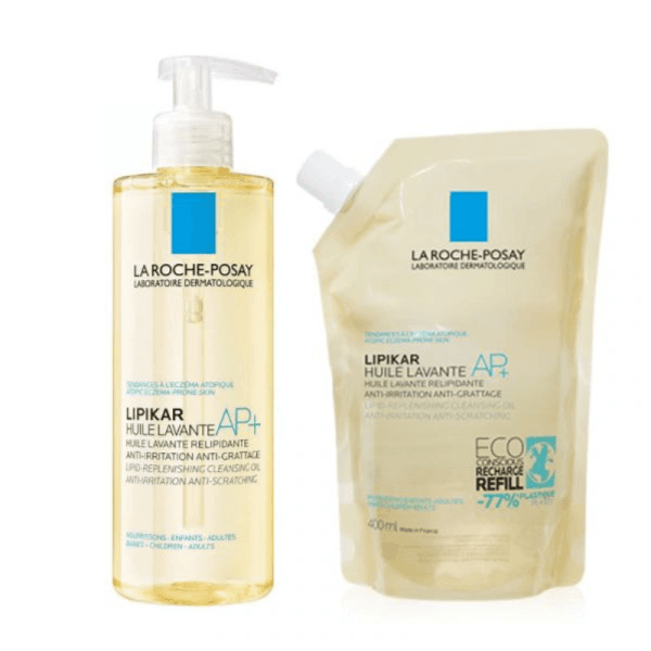 La Roche Posay Lipikar AP + Huile Lavante 400ml + Huile Lavante Ap+ Eco-recharge 400ml