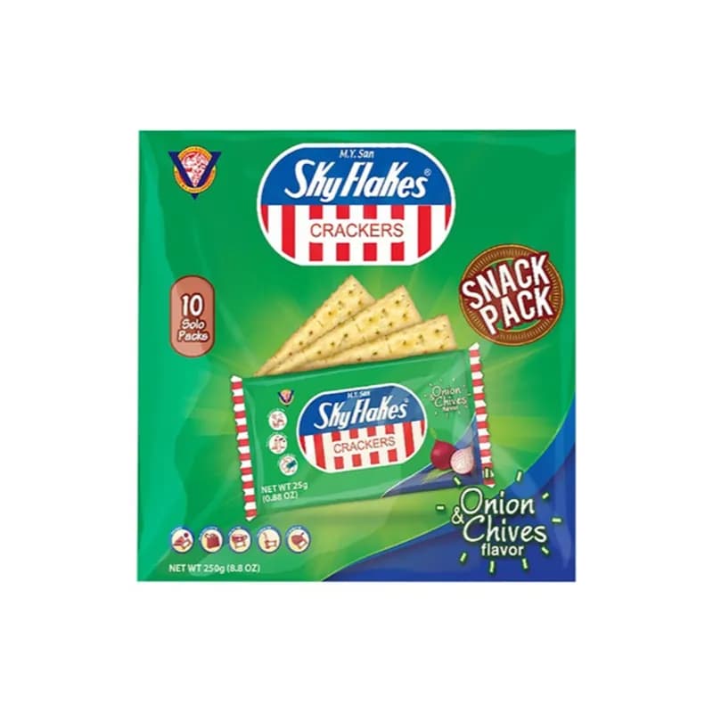 Sky Flakes Crackers Snack Pack Onion & Chives Flavor 250g