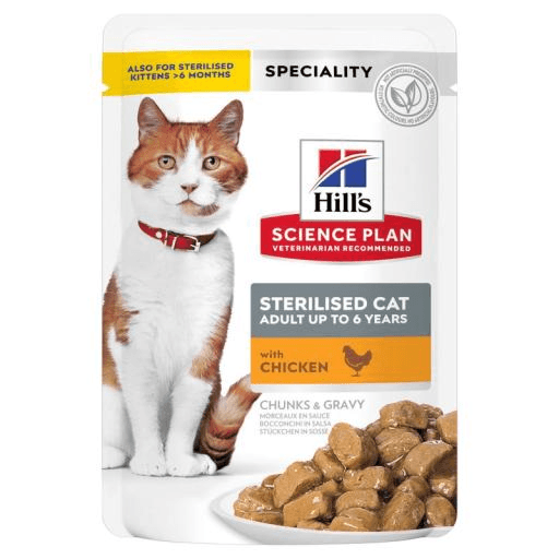 Hills Sterilised Adult Cat Wet Pouches Chicken &Gravy 85G