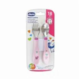 Chicco Metal Cutlery 18m+  Girl