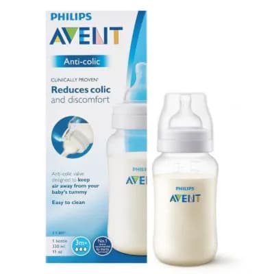 Avent Anti-colic Plastic Nursing Bottle With Air Valve 3+ Months 330ml Code:scf816/61