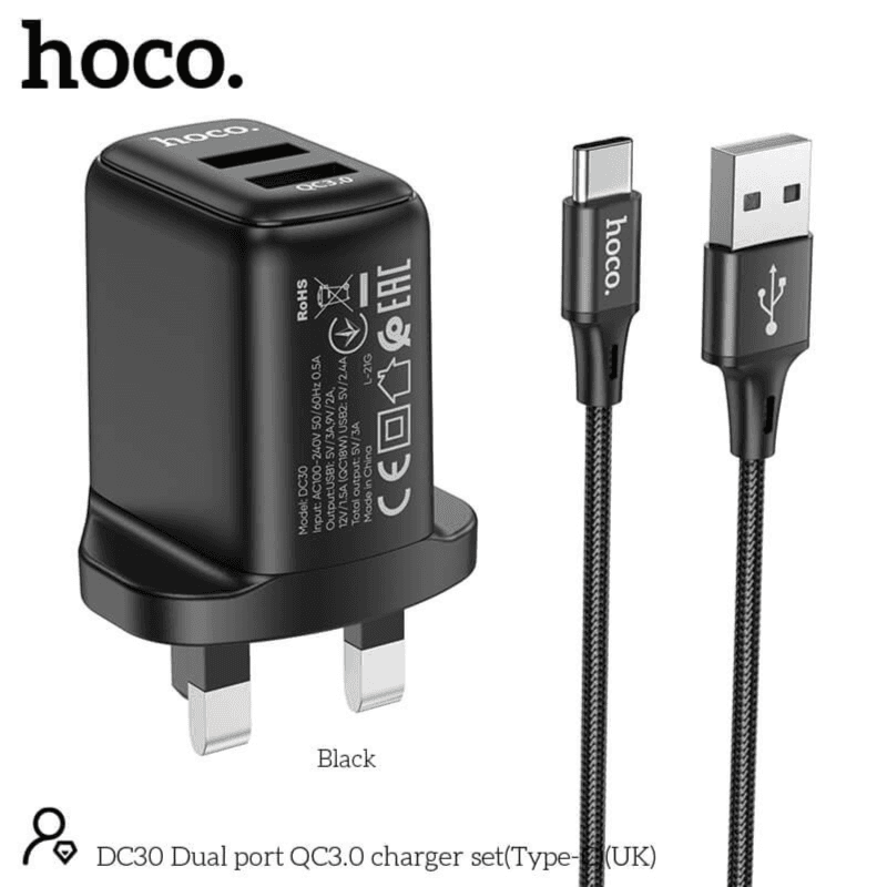 Charger U.S.B. To Type-C . Hoco Dc30