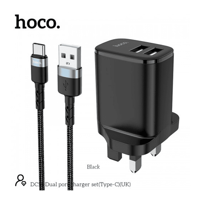 Hoco DC16 Dual Port Charger Type C