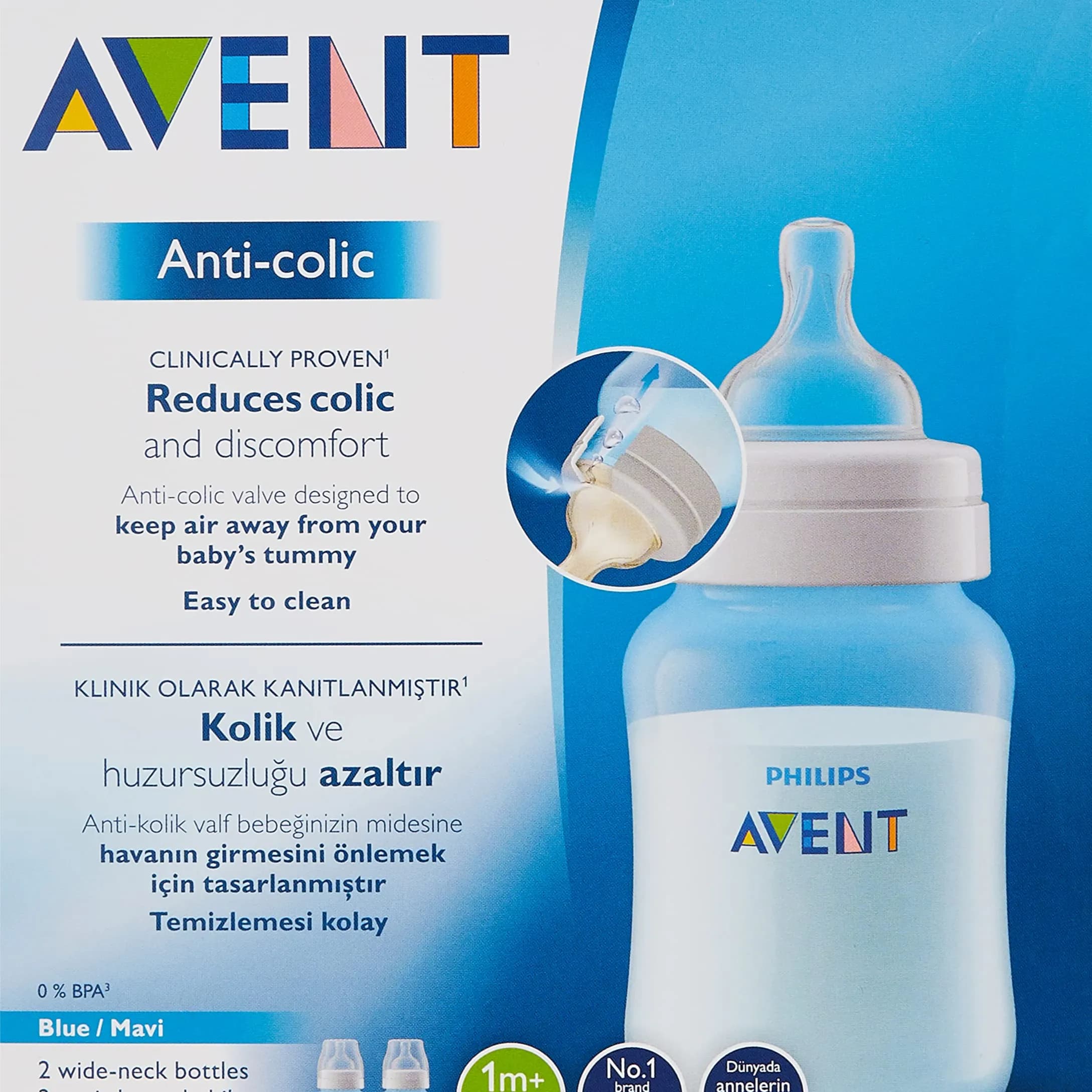 Philips Avent Anti-colic Feeding Bottle 260ml Set Of 2 Blue Color