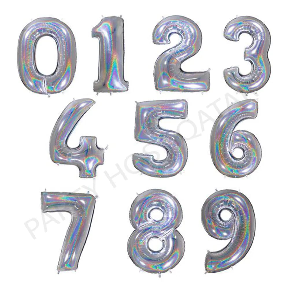 Silver Holo Glitter 40 Inch Helium Balloon (Italy) 85Qr Each