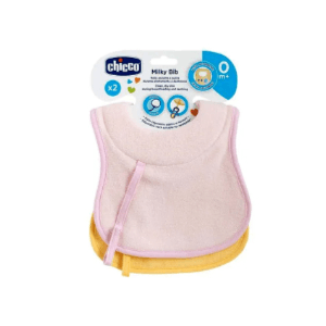 Chicco Milky Bib 2 Pcs Pink And Yellow