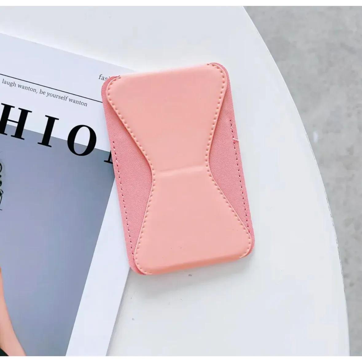 Mobile Card Wallet Phone Grip Pink