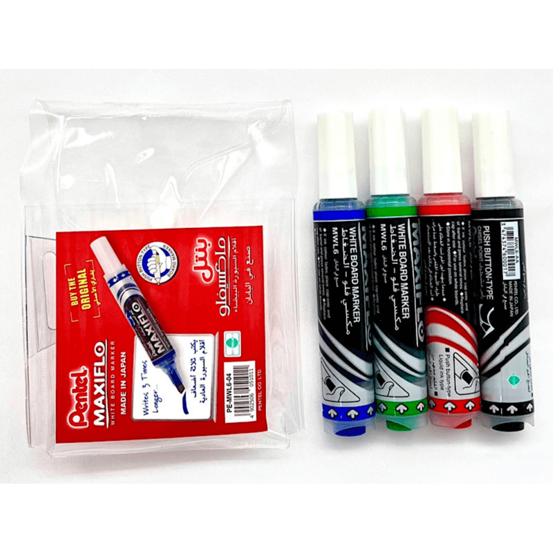 Pentel Maxiflo White Board Marker 4 Colours - 296