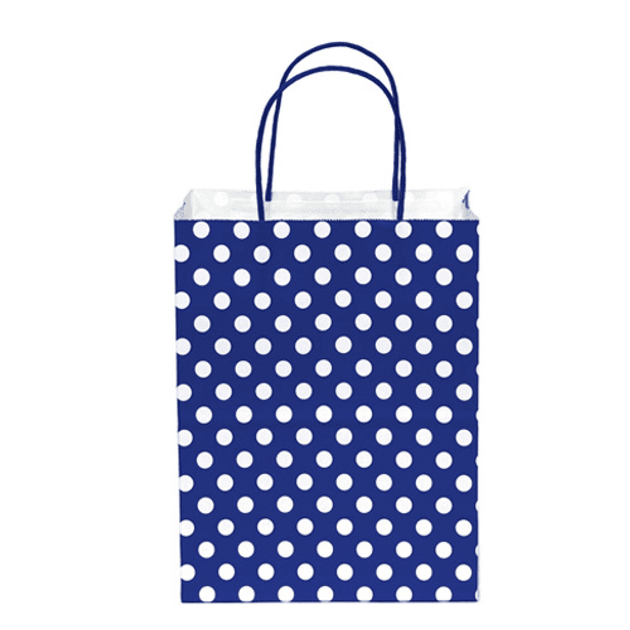 12mini Navy Blue Polka Dots Paper Bag