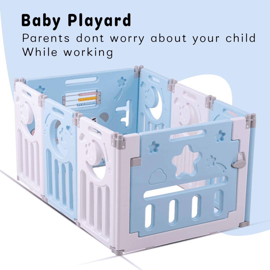 Playard Baybee Playpen For Kids-10 Panels- Play Yard (Paby01_we)