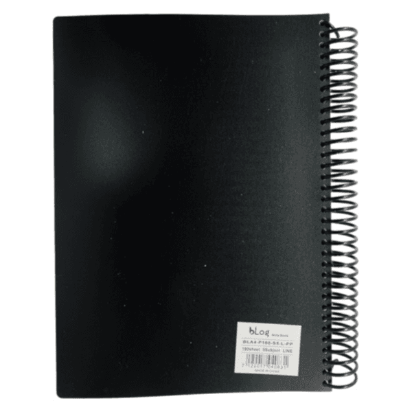 Blog University Ruled Notebook A4 Size 180 Sheets Black Colour - 1168