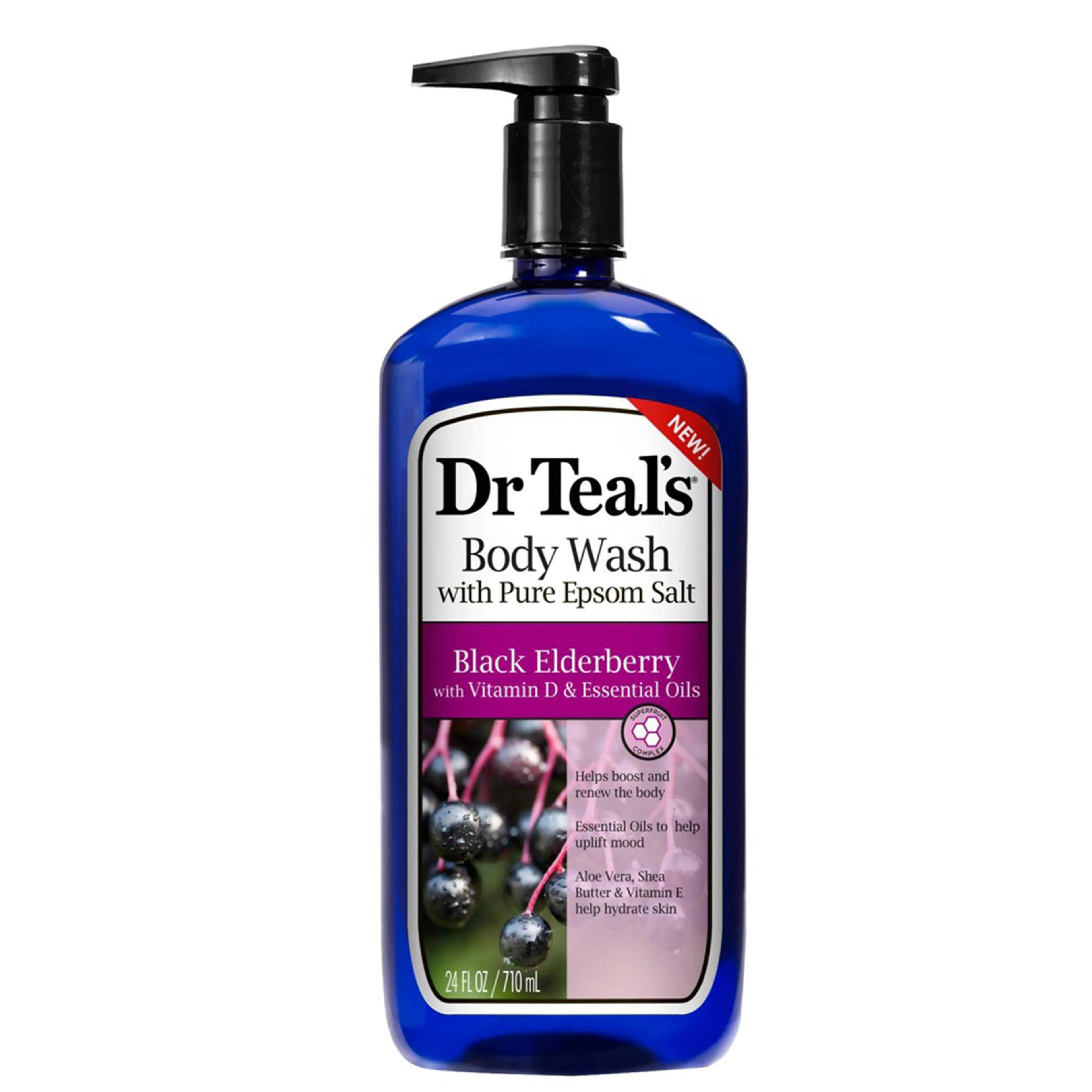 Dr Teal's Body Wash With Pure Epsom Salt Black Elderberry With Vitamin D 710ml