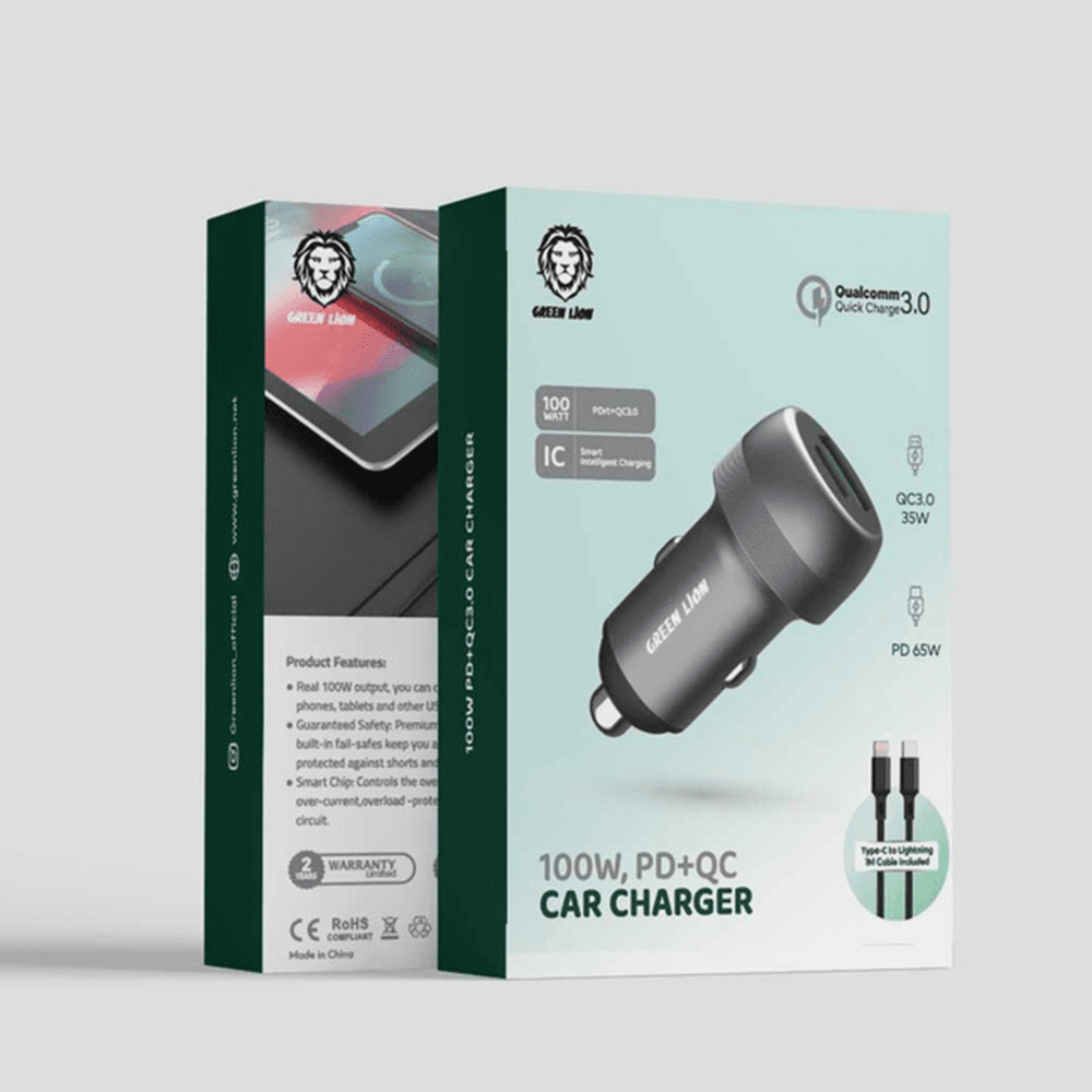 QC Car Charger With Type-C To Lightning Cable