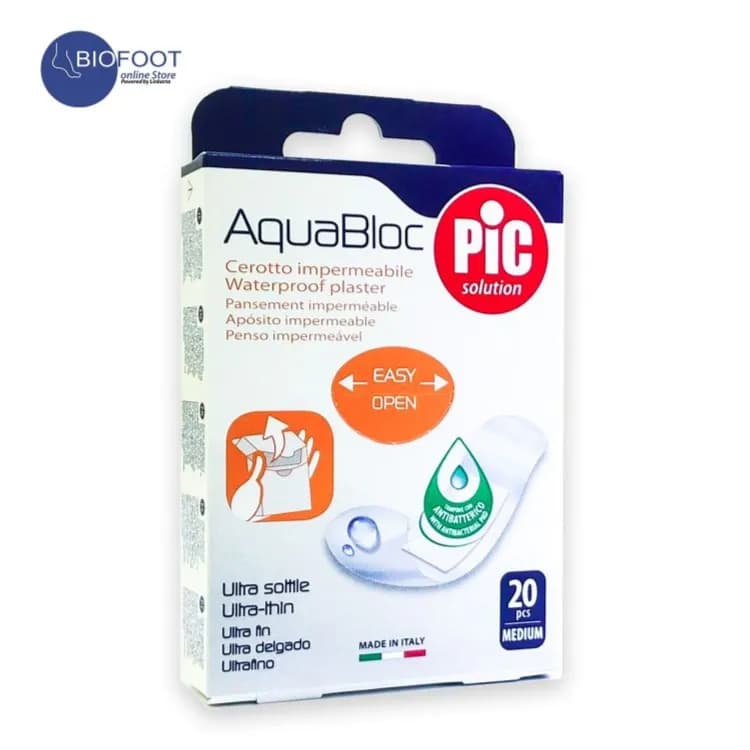 Pic Aquabloc Waterproof Plaster Ultra Thin Size / Medium 19 x 72mm 20 Pieces  Ref-02024000