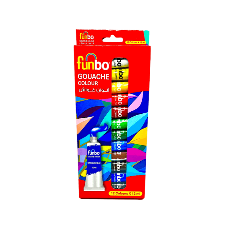 Funbo Set Of 12 Gouache Paint Colours Tubes 12Ml - 4342