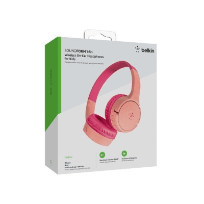 Belkin Soundform Mini Kids On Ear Wireless Headphones Pink