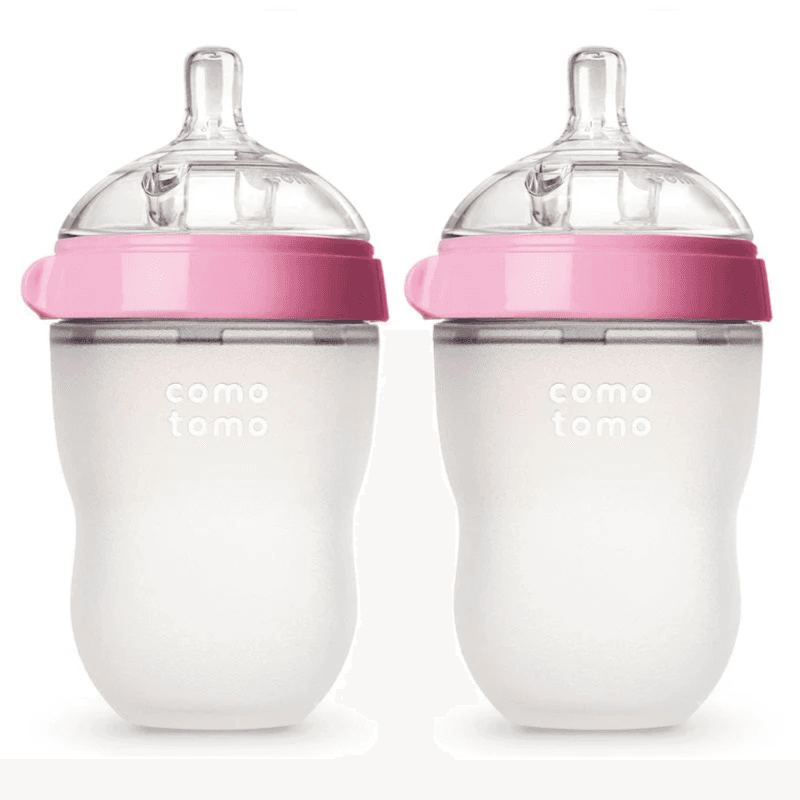 Comotomo Baby Bottle 8 oz (250 ml) - Pink - Pack of Two Bottles