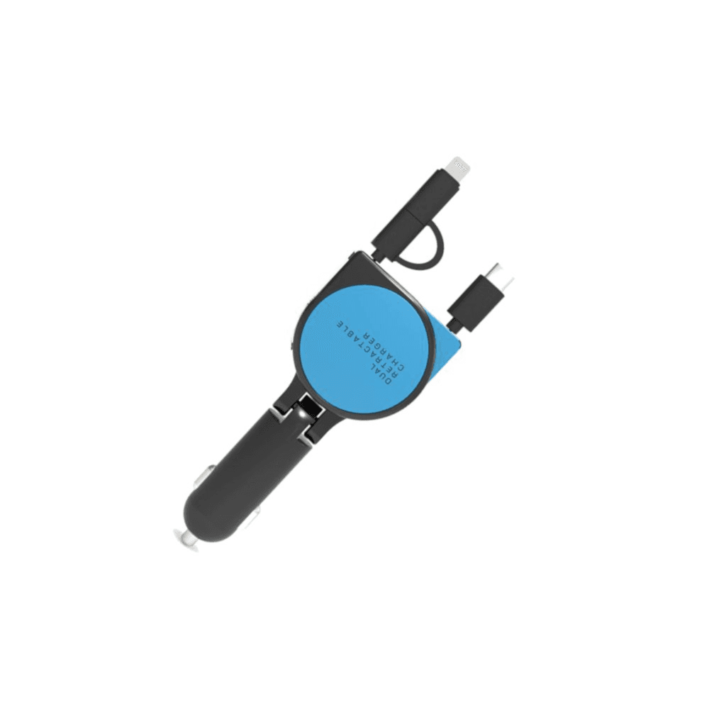 3 In 1 Car Charger (Micro\type C\lightning)blue