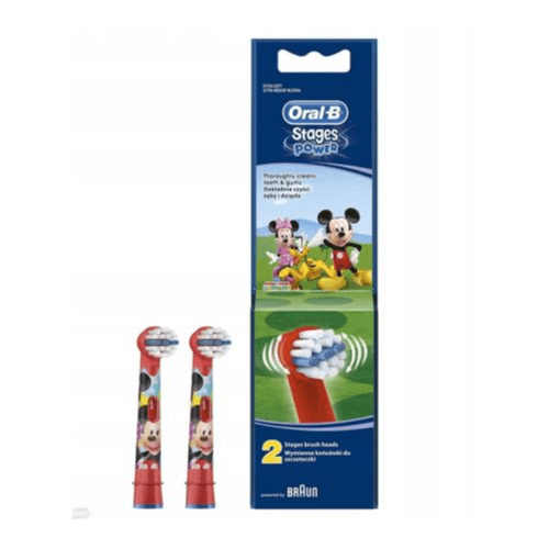 Oral-b Extra Soft Replacement Brush Head Stages Power For Kids 3+ Years Pack Of 2 Ref-90602217