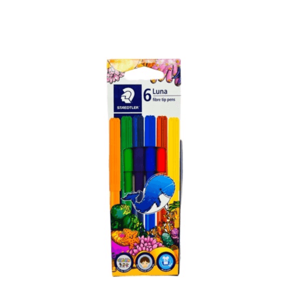 Staedtler 6 Colour Luna Fiber Tip Pens - 11539