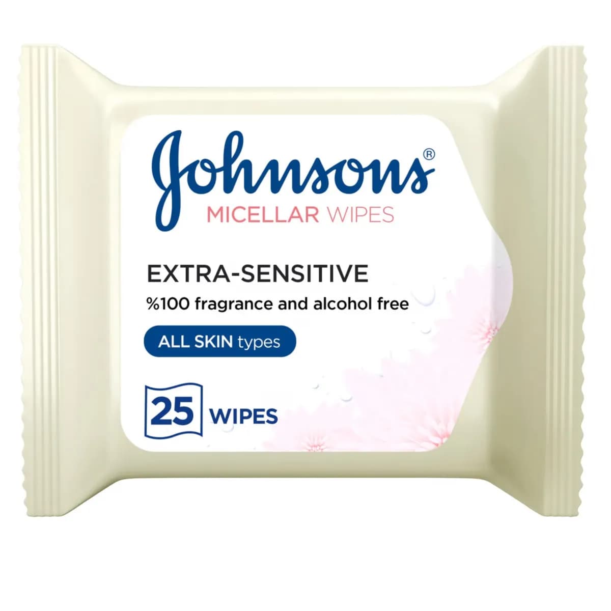 Johnsons Micellar Wipes Extra Sensitive For All Skin Types, Pack of 25 Wipes