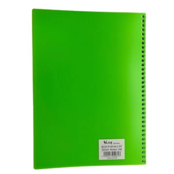 Blog University 4 Subject Ruled Notebook A4 Size 120 Sheets Light Green Colour - 2209