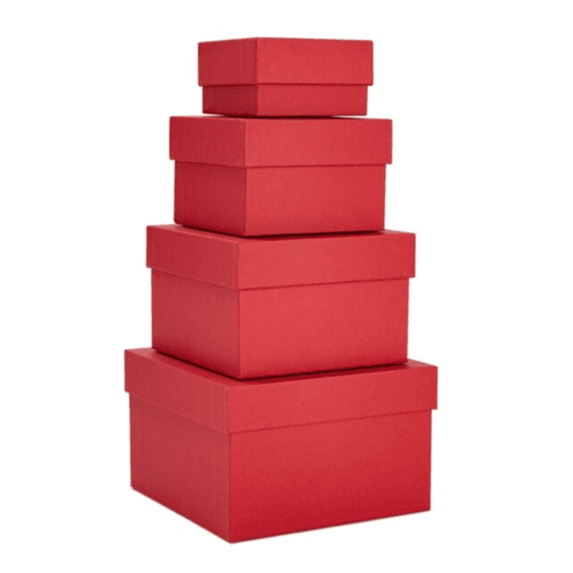 Small 4 Pieces Red Rose Gift Box