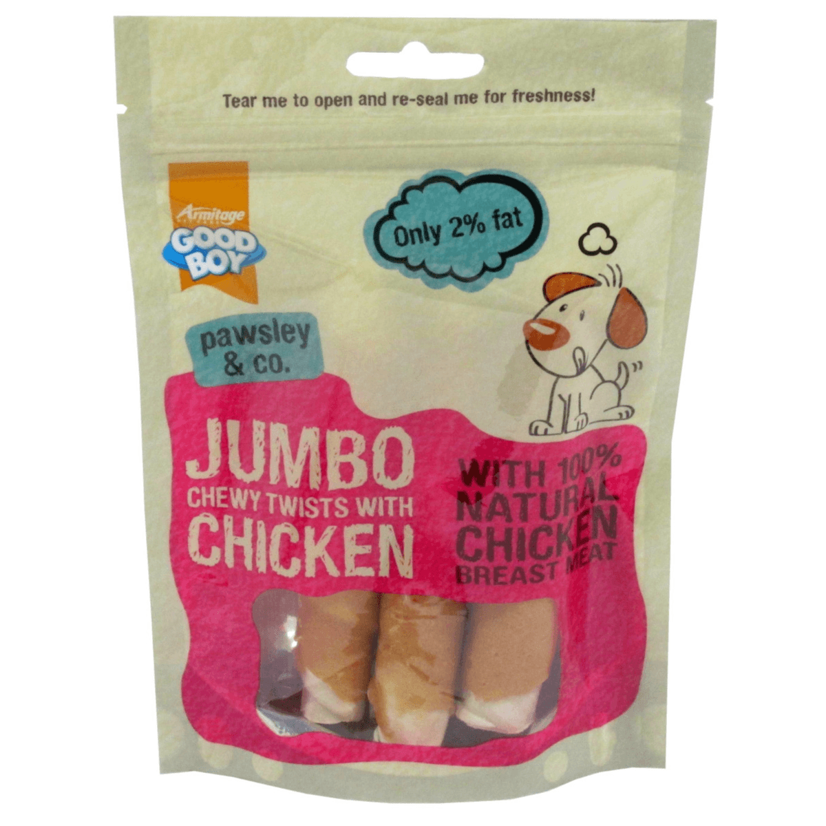 Jumbo Chicken Chewy Twists - 100G