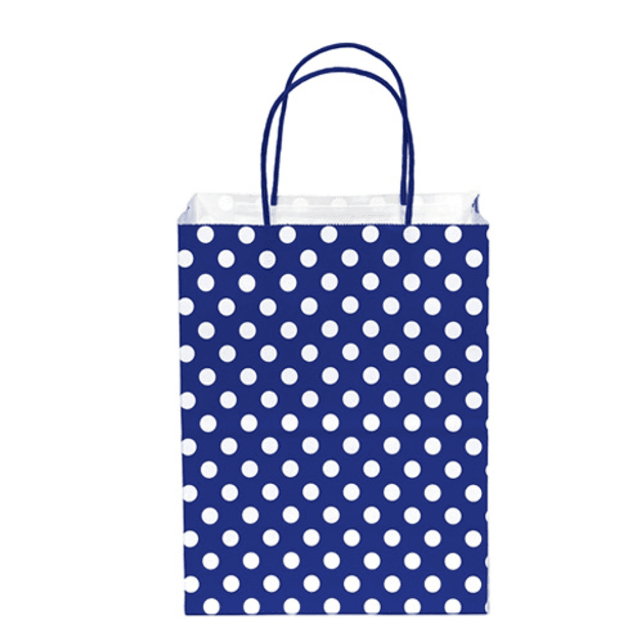 12 Mini Navy Blue Polka Dots Paper Bag