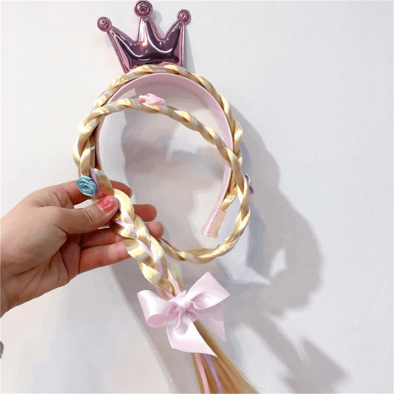 Pink Hair Accessories With Crown And Ribbon