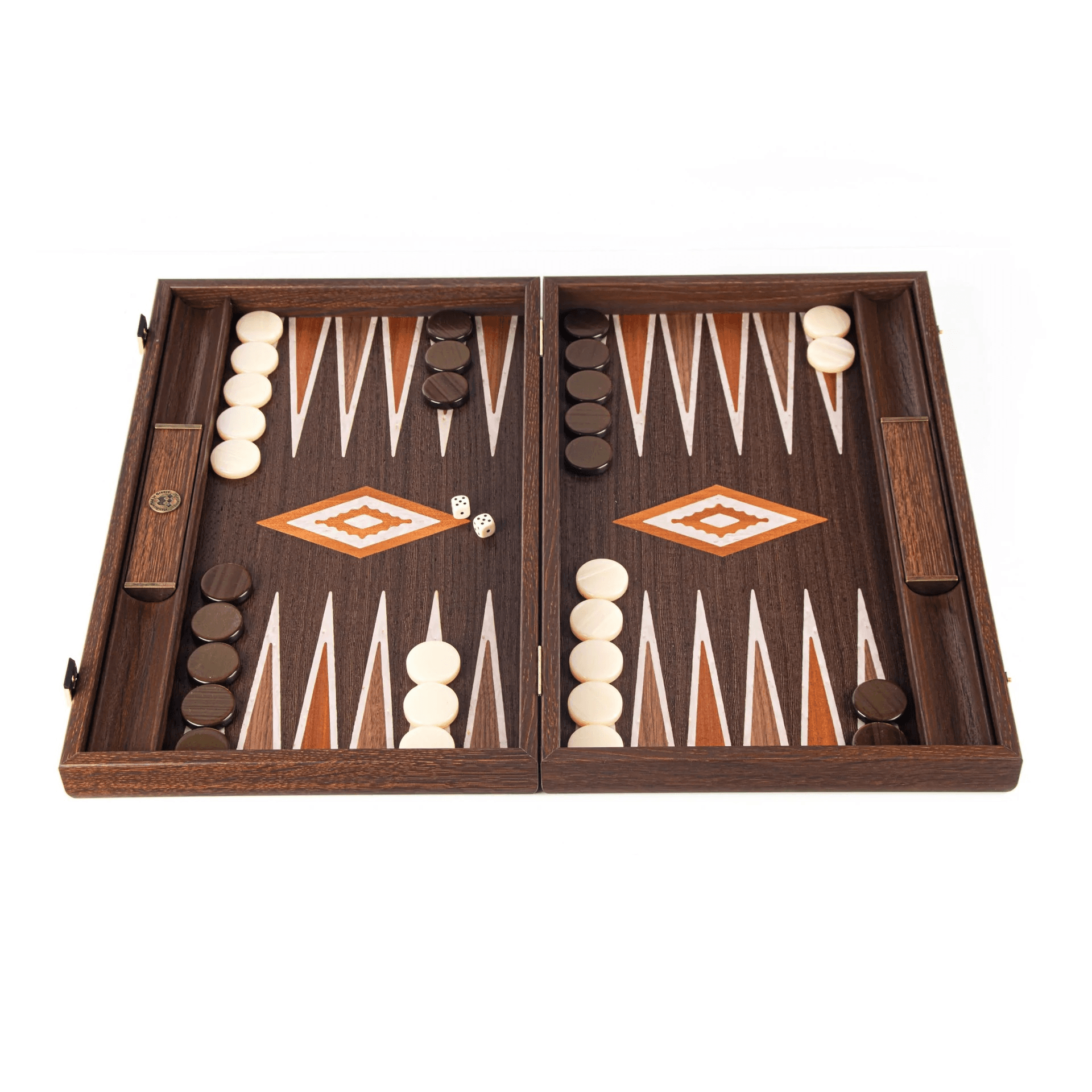 Manopoulos Natural Walnut Burl Backgammon