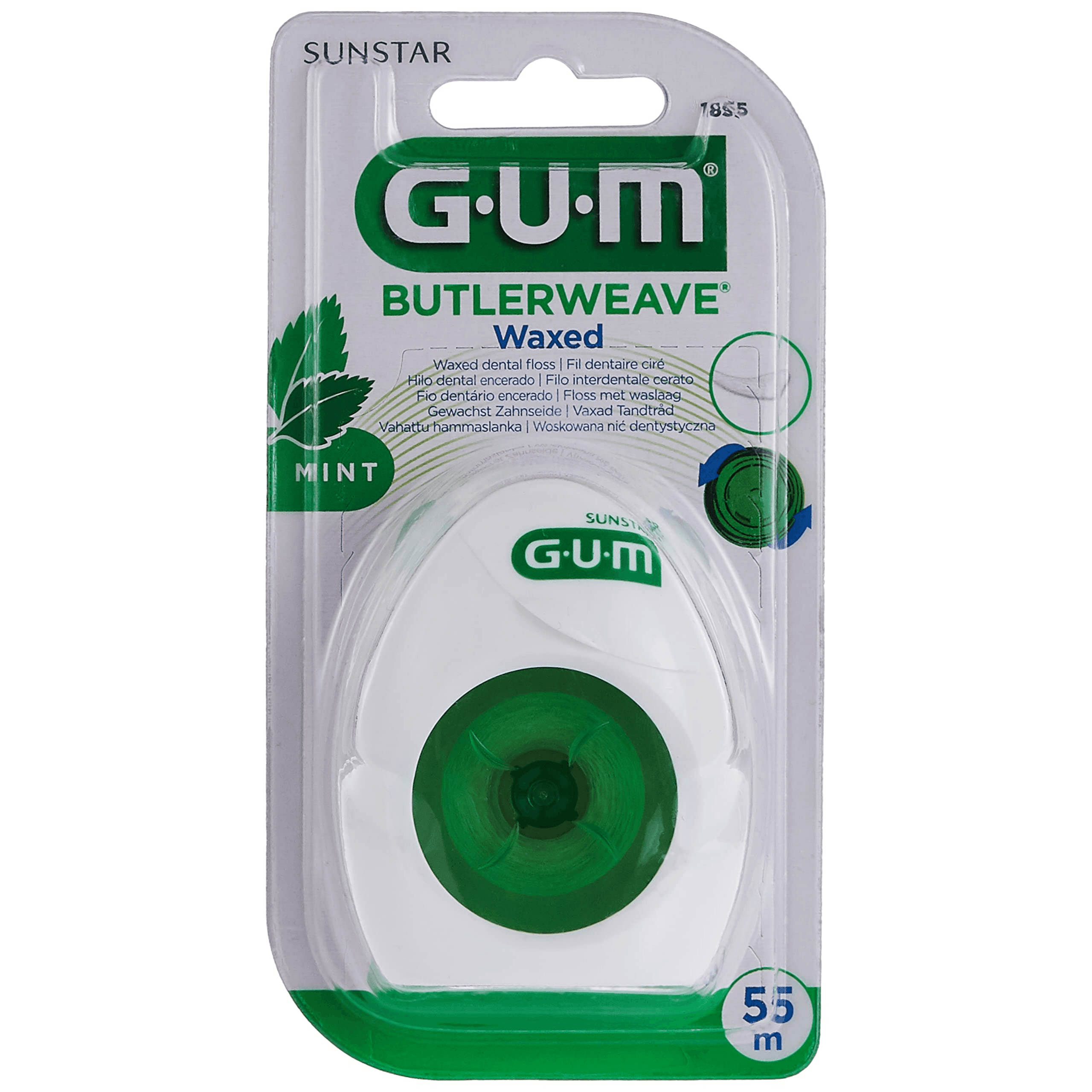 Gum Butler Weave Waxed Floss 55m Mint 1855