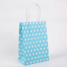 12 Mini Sky Blue Polka Dots Paper Bag