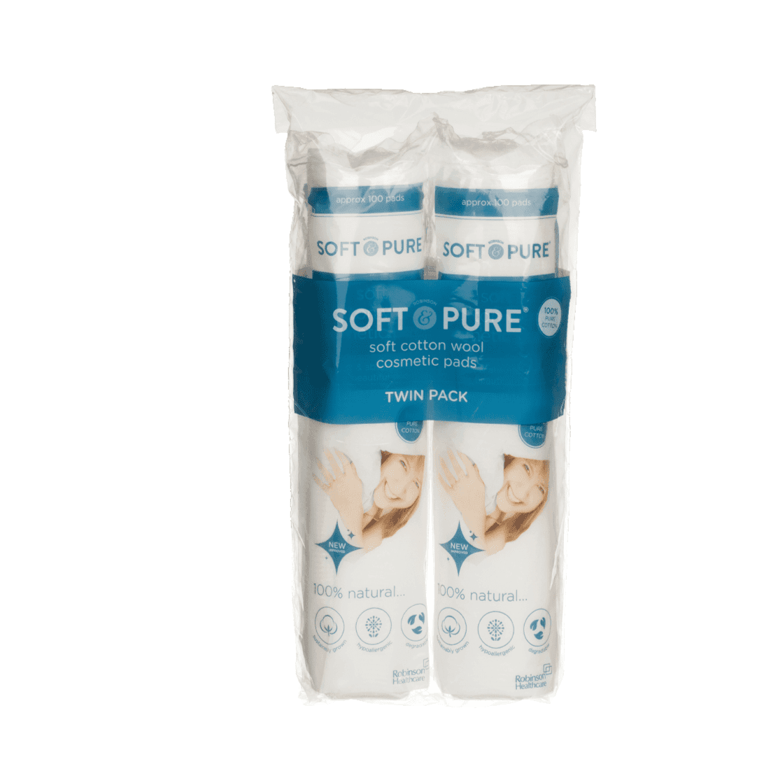 soft and pure twin pack cosmetic pads