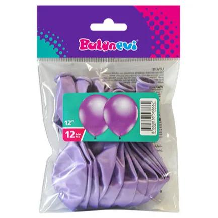 12" Metallic Light Purple Balloon 12 Pieces Per Pack