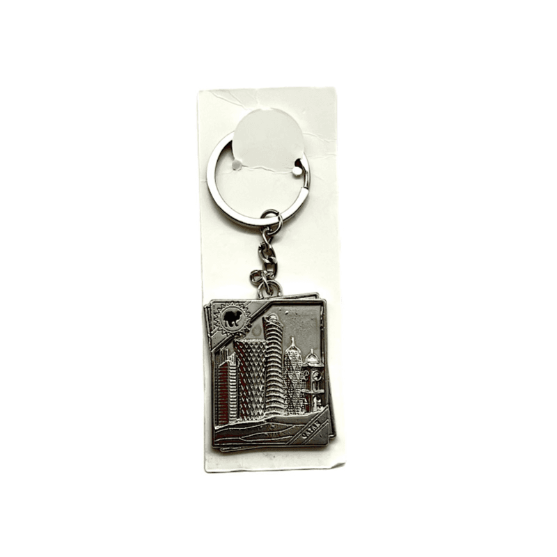 Qatar Towers Key Chain Silver Colour