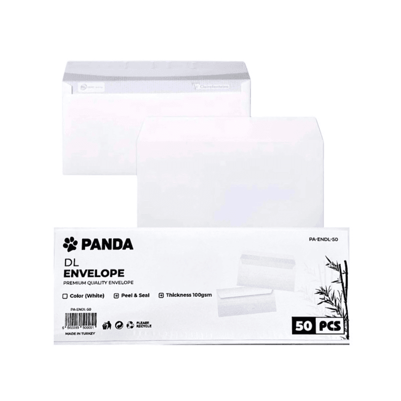 Panda Envelope Peel And Seal 50 Pcs White 100X230Mm - 7804