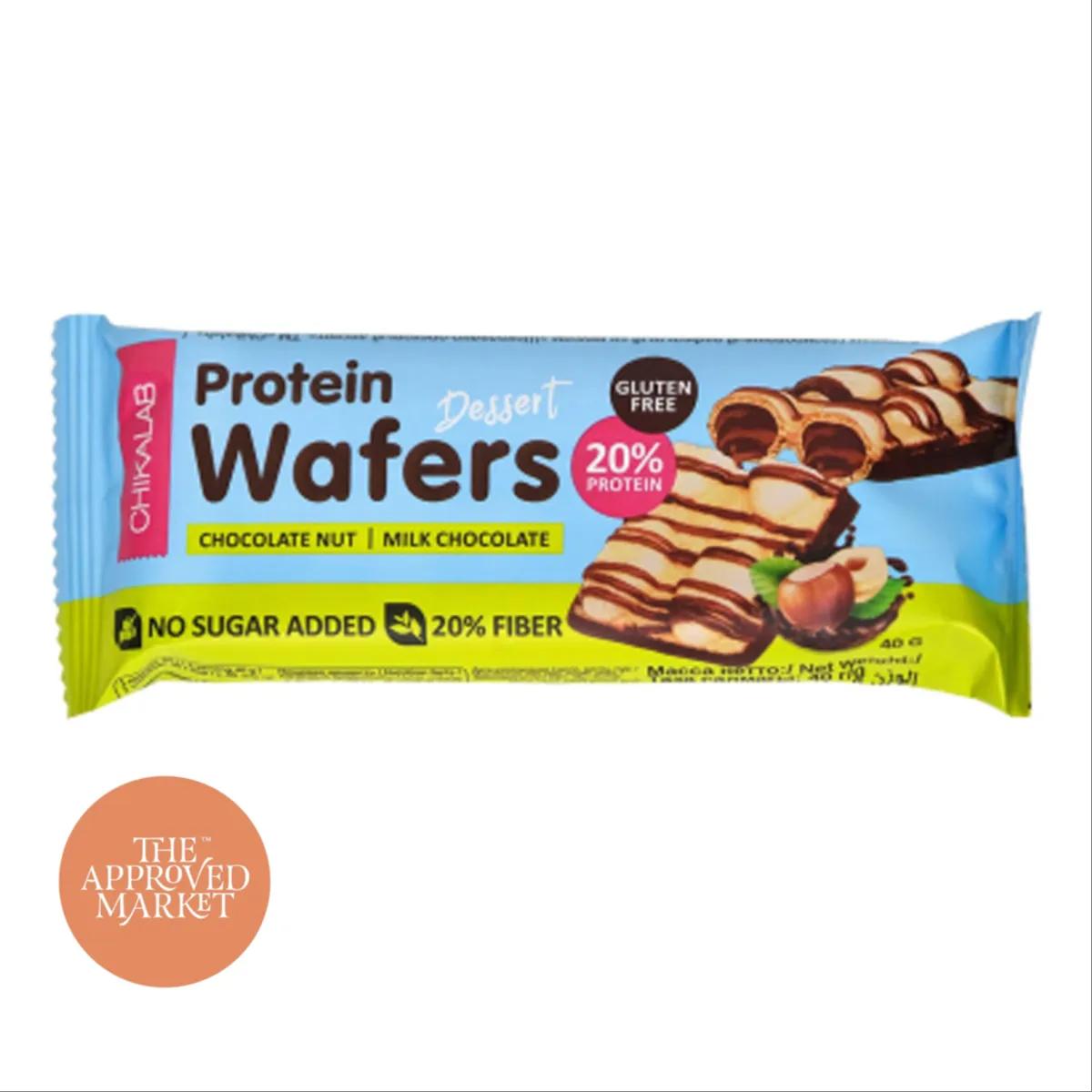 Chikalab Protein Wafers Dessert Chocolate Nut Milk Chocolate 40g