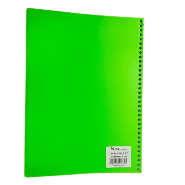 Blog University Ruled Notebook A4 Size 120 Sheets Light Green Colour - 604