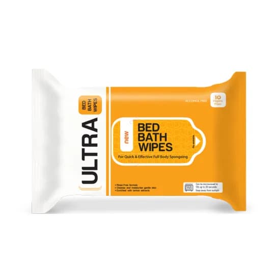 Ultra Bed Bath Wipes 0% Alcohol 10 Hygiene Wipes