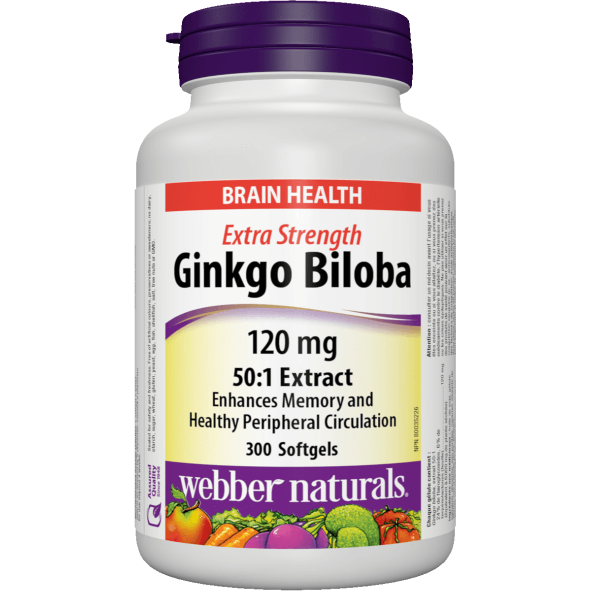 Webber Naturals Ginkgo Biloba 120mg 90 Softgels