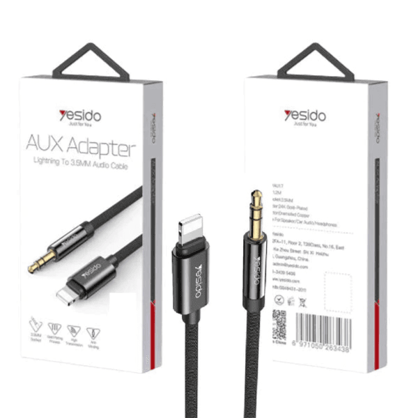 AUX Cable Lightning To 3.5mm Audio Cable Yau17 Yesido