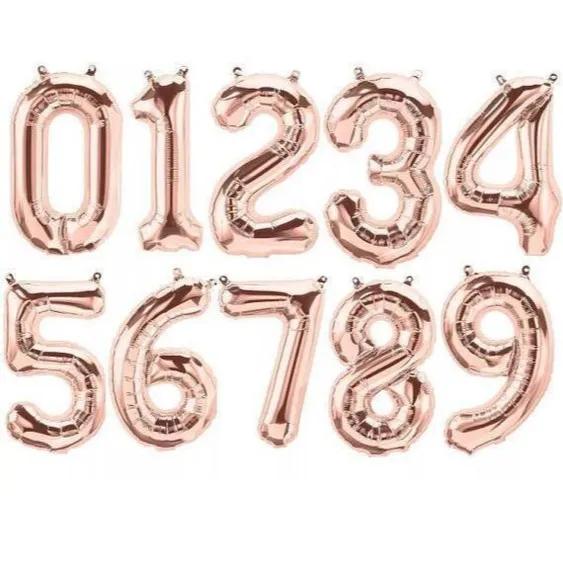 40" Rose Gold Number Balloon 1 Piece