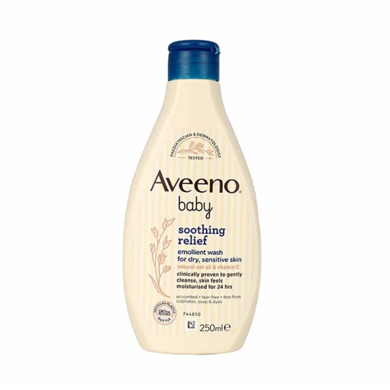 Aveeno Baby Soothing relief emollient wash for dry, sensitive skin with oat oil & vitamin E 250ml