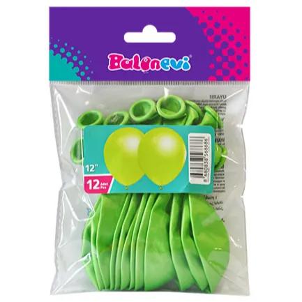 12" Metallic Light Green 12 Pieces Per Pack